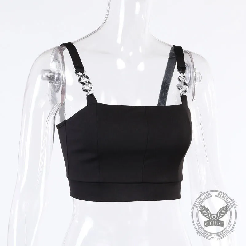 Chain-Detailed Cotton Crop Top sold by GTHIC product image thumbnail 4