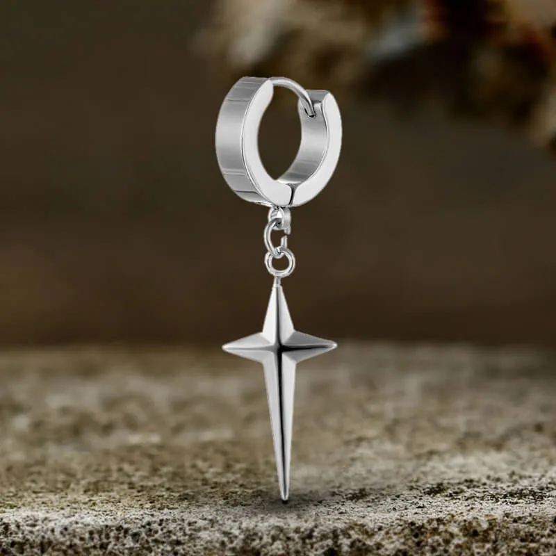 4 Pointed Star Stainless Steel Hoop Earrings sold by GTHIC product image thumbnail 4