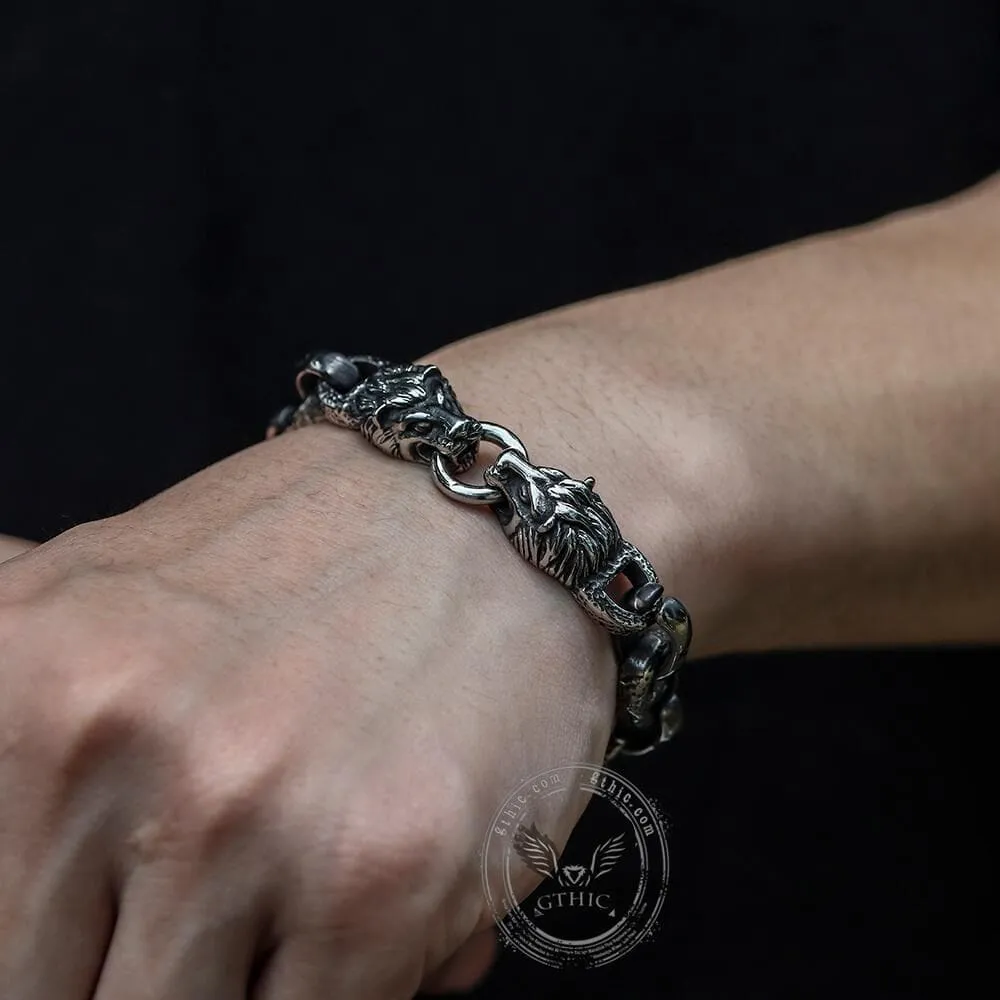 Lion Head Stainless Steel Skull Bracelet sold by GTHIC product image thumbnail 2