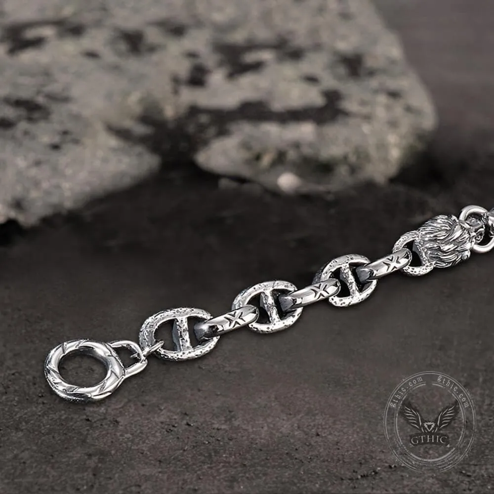 Lion Head Stainless Steel Skull Bracelet sold by GTHIC product image thumbnail 5