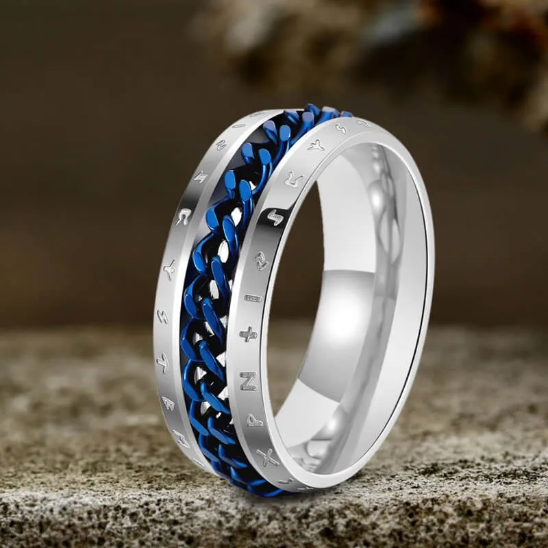 Viking Runes Chain Spinner Stainless Steel Ring sold by GTHIC product image thumbnail 5