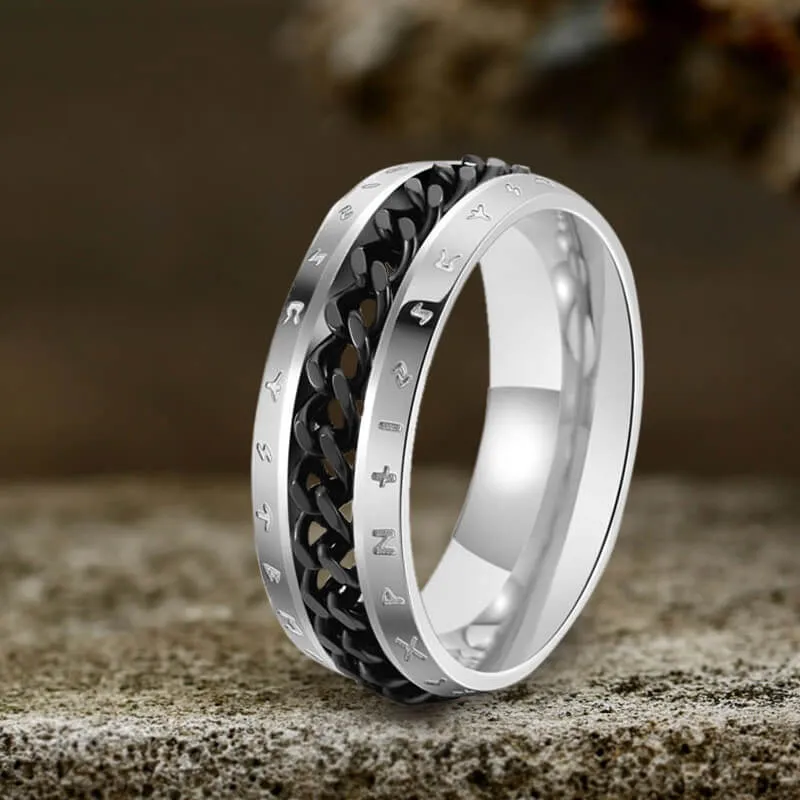 Viking Runes Chain Spinner Stainless Steel Ring sold by GTHIC product image thumbnail 4