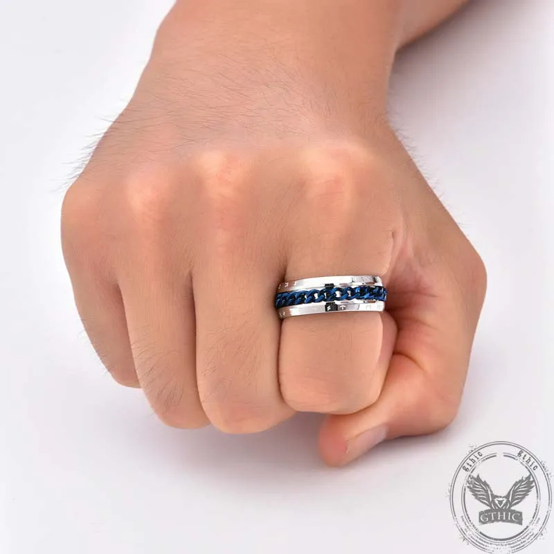 Viking Runes Chain Spinner Stainless Steel Ring sold by GTHIC product image thumbnail 2