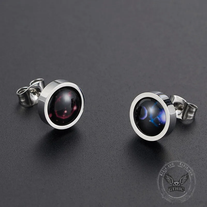 12 Constellation Zodiac Stainless Steel Luminous Stud Earrings sold by GTHIC product image thumbnail 5