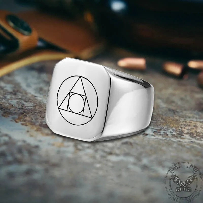 Philosopher Stone Stainless Steel Occultism Ring sold by GTHIC