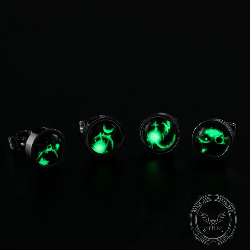 12 Constellation Zodiac Stainless Steel Luminous Stud Earrings sold by GTHIC product image thumbnail 4