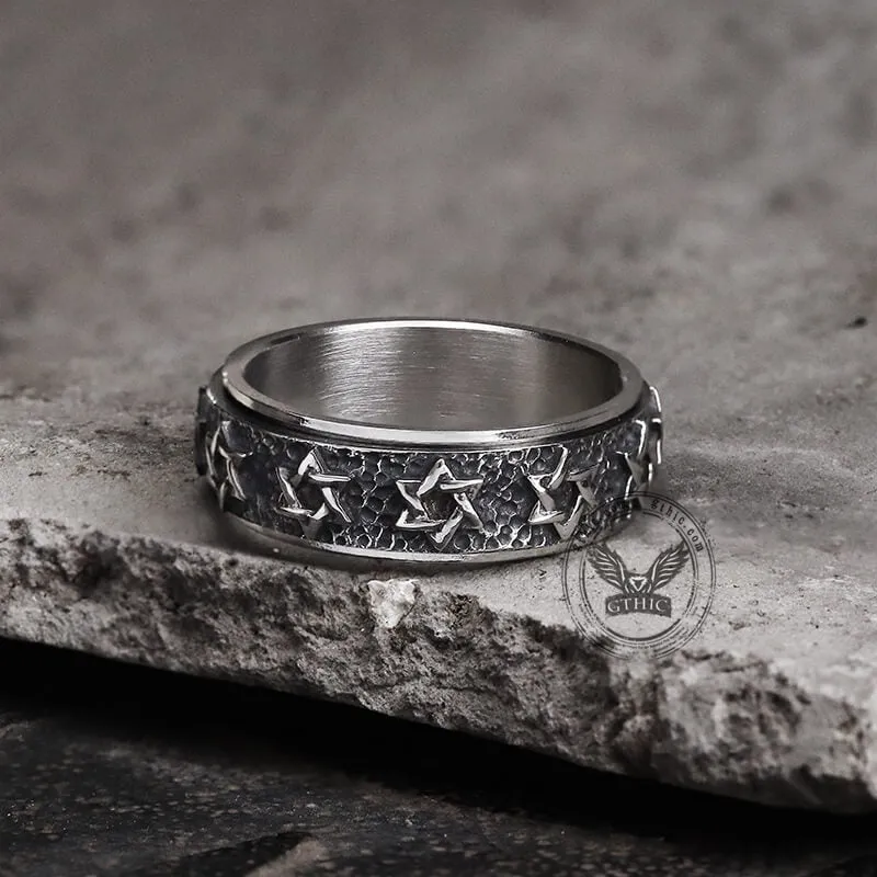 Vintage Hexagram Stainless Steel Spinner Ring sold by GTHIC product image thumbnail 3