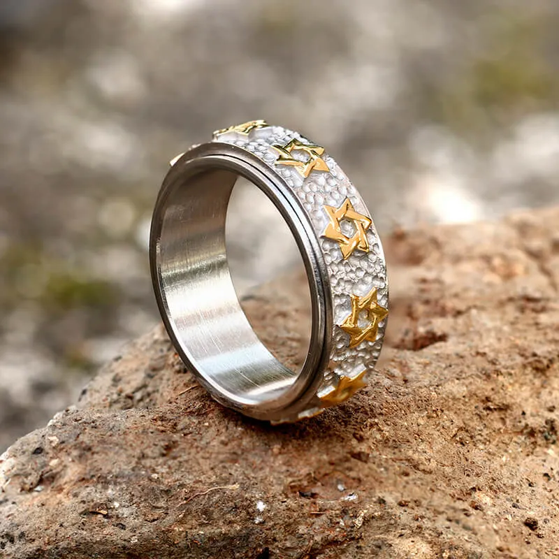 Vintage Hexagram Stainless Steel Spinner Ring sold by GTHIC product image thumbnail 4