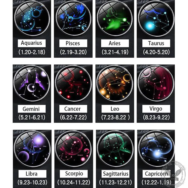 12 Constellation Zodiac Stainless Steel Luminous Stud Earrings sold by GTHIC product image thumbnail 3