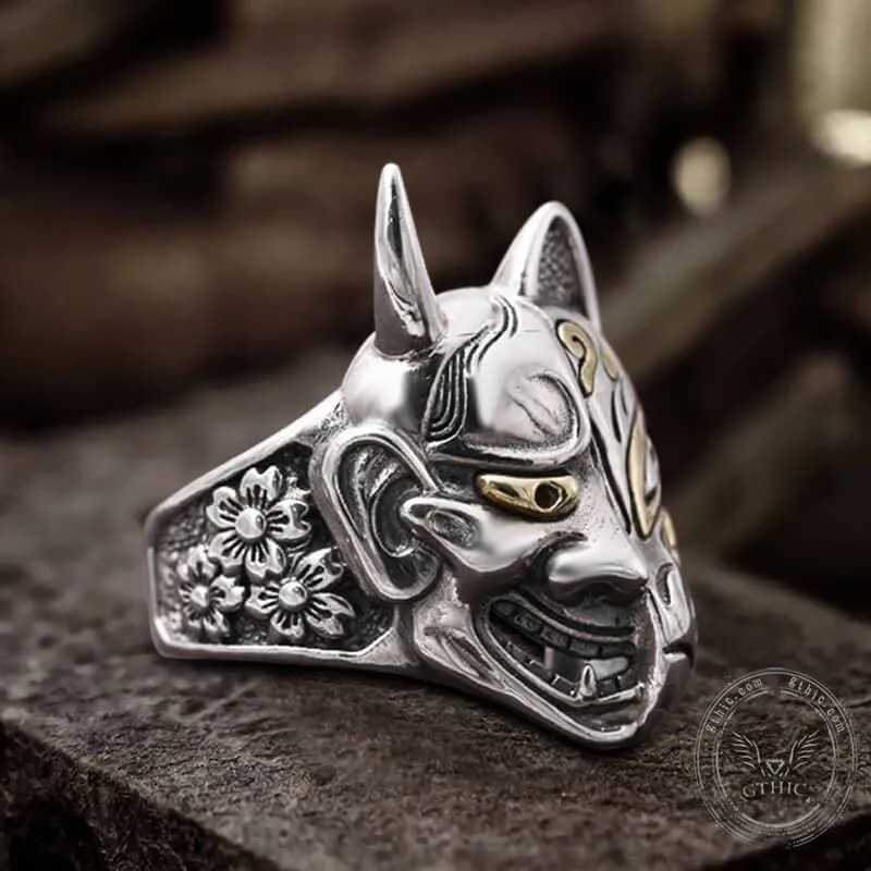 Japanese Hannya Mask Sterling Silver Ring sold by GTHIC product image thumbnail 5