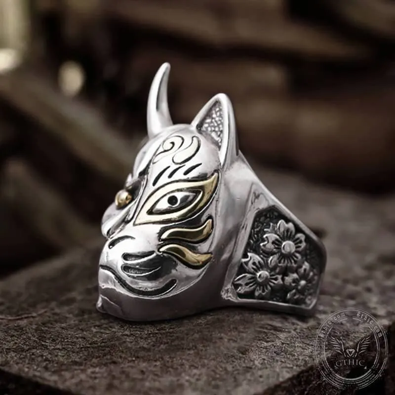 Japanese Hannya Mask Sterling Silver Ring sold by GTHIC product image thumbnail 4