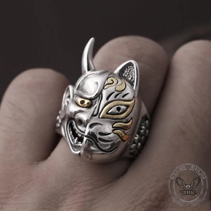 Japanese Hannya Mask Sterling Silver Ring sold by GTHIC product image thumbnail 2