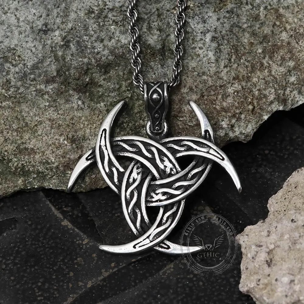 Celtic Crescent Triquetra Stainless Steel Pendant sold by GTHIC product image thumbnail 3