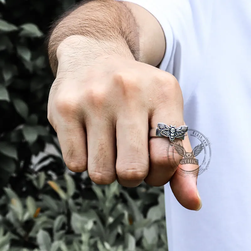 Moth Skull Stainless Steel Animal Ring sold by GTHIC product image thumbnail 2