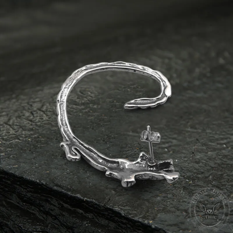 Ferocious Wolf Stainless Steel Stud Earrings sold by GTHIC product image thumbnail 4