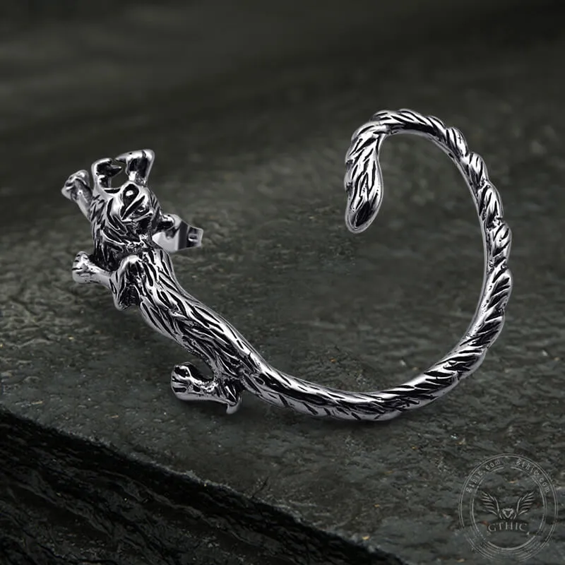 Ferocious Wolf Stainless Steel Stud Earrings sold by GTHIC product image thumbnail 3