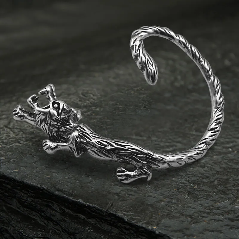 Ferocious Wolf Stainless Steel Stud Earrings sold by GTHIC