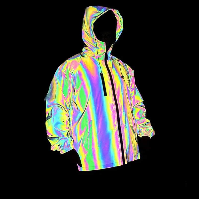 Colorful Cargo Reflective Hoodie Jacket sold by GTHIC
