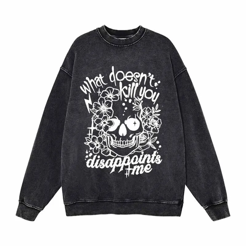 Vintage Washed Sugar skull Hoodie Sweatshirt T-shirt sold by GTHIC product image thumbnail 4