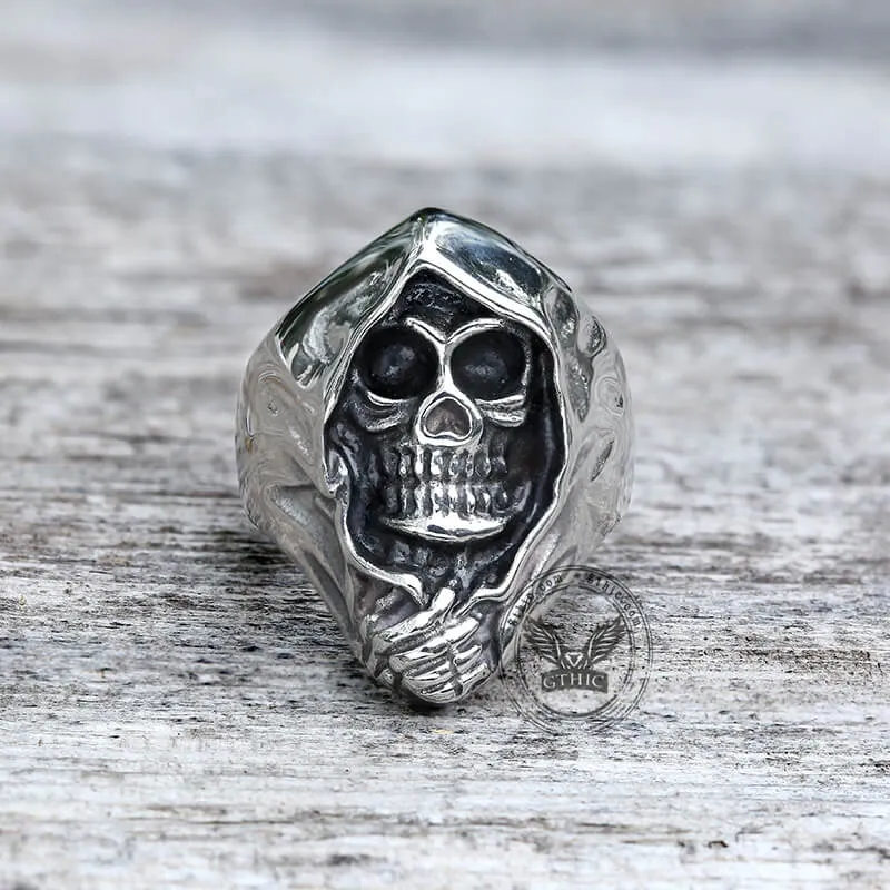 Vintage Grim Reaper Stainless Steel Skull Ring sold by GTHIC product image thumbnail 3
