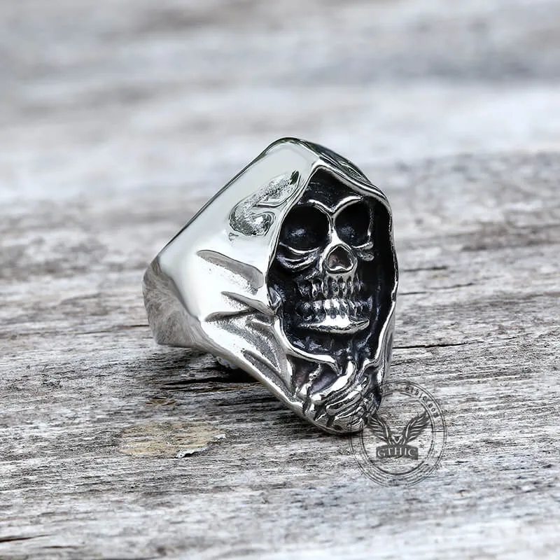 Vintage Grim Reaper Stainless Steel Skull Ring sold by GTHIC product image thumbnail 4
