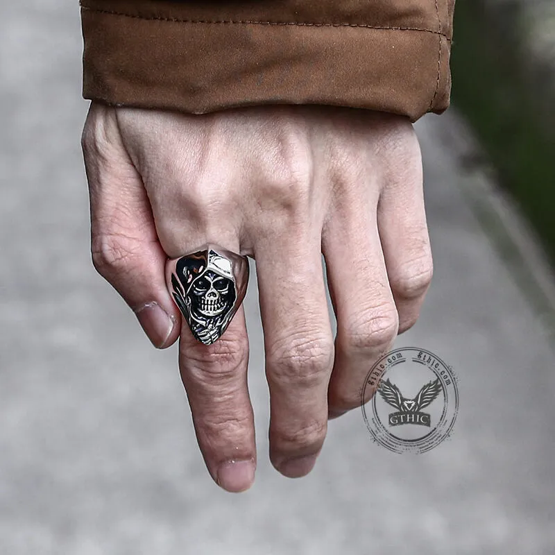 Vintage Grim Reaper Stainless Steel Skull Ring sold by GTHIC product image thumbnail 2
