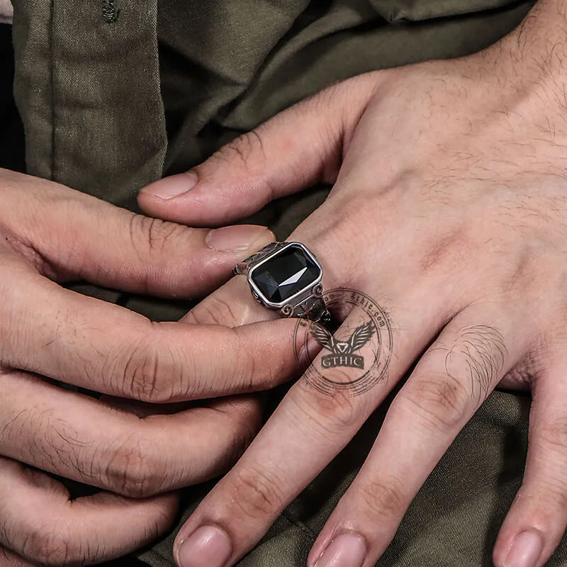 Black Zircon Stainless Steel Cross Ring sold by GTHIC product image thumbnail 2