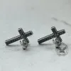 Chain Pattern Cross Stainless Steel Stud Earring sold by GTHIC