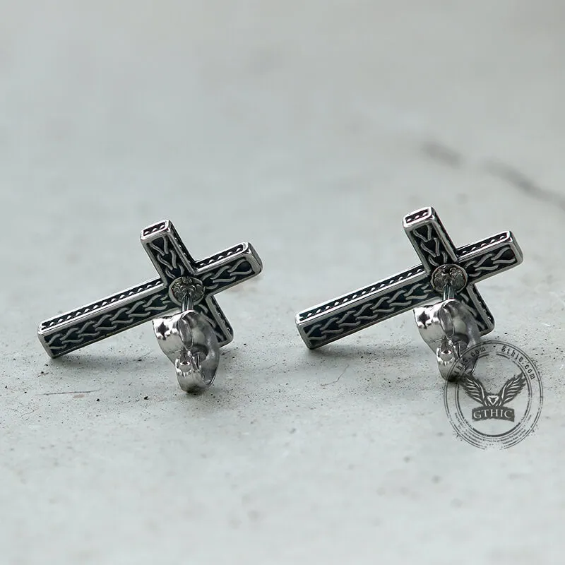 Chain Pattern Cross Stainless Steel Stud Earring sold by GTHIC product image thumbnail 5