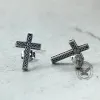 Chain Pattern Cross Stainless Steel Stud Earring sold by GTHIC