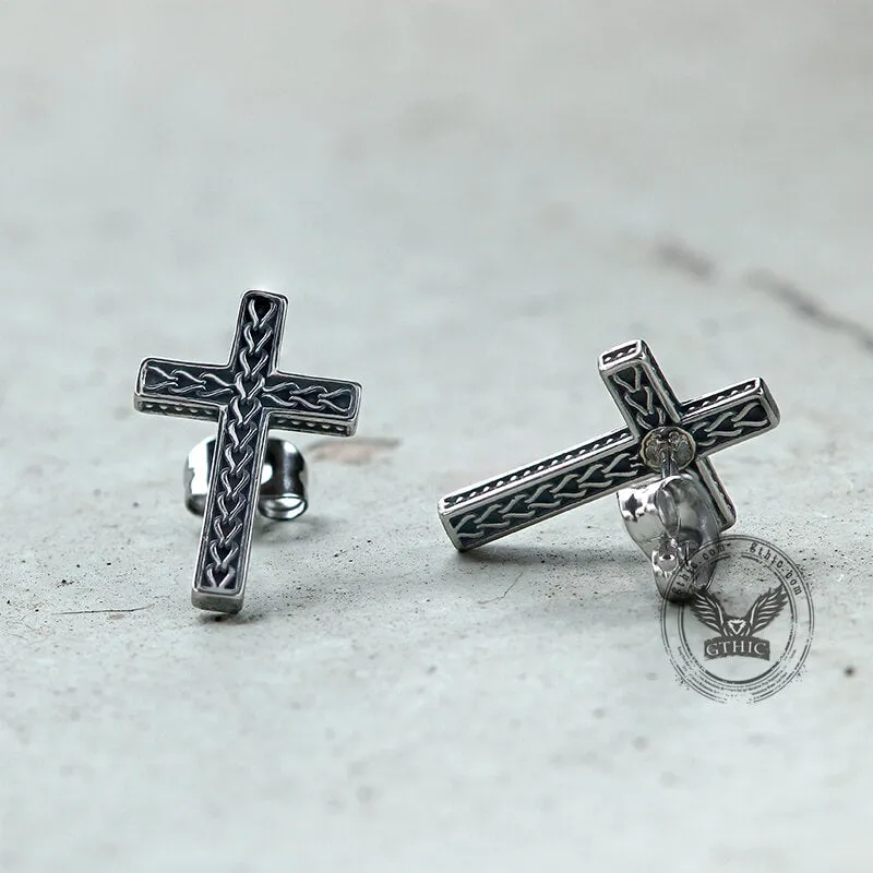 Chain Pattern Cross Stainless Steel Stud Earring sold by GTHIC product image thumbnail 4
