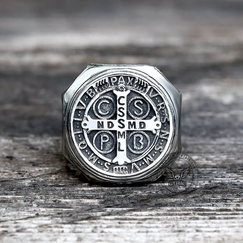 St. Benedict Medal Stainless Steel Christian Ring sold by GTHIC product image thumbnail 4