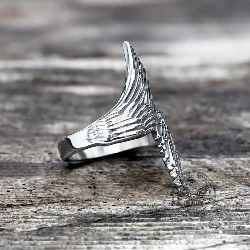 Angel Descends Wings Stainless Steel Ring sold by GTHIC product image thumbnail 5