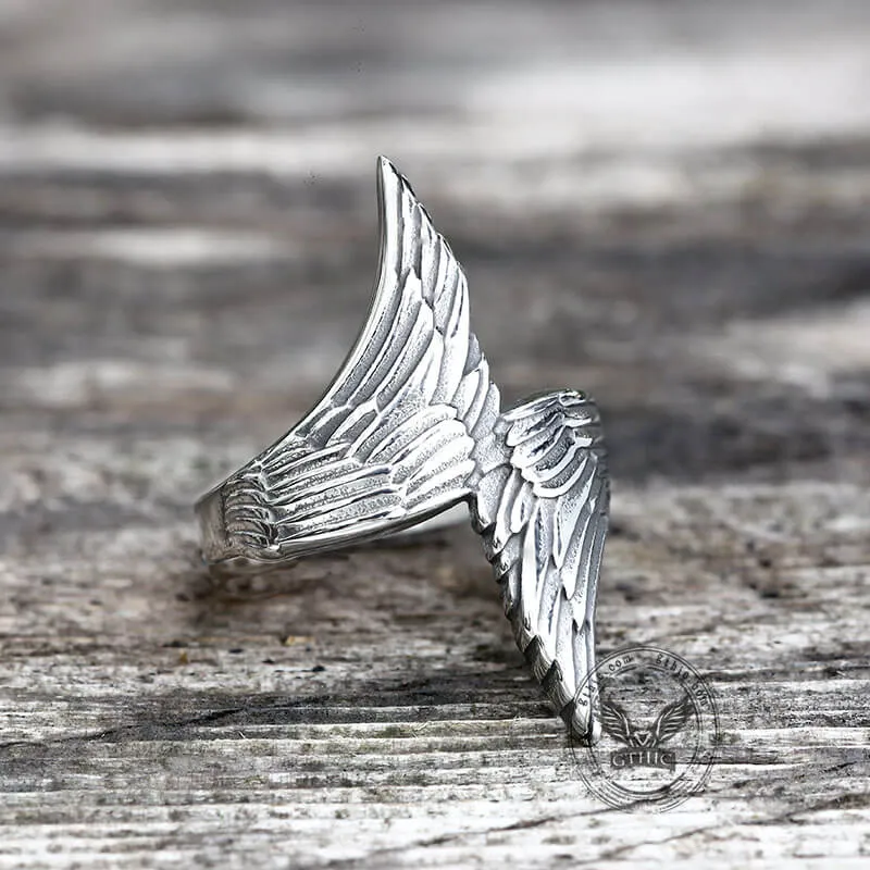 Angel Descends Wings Stainless Steel Ring sold by GTHIC product image thumbnail 4