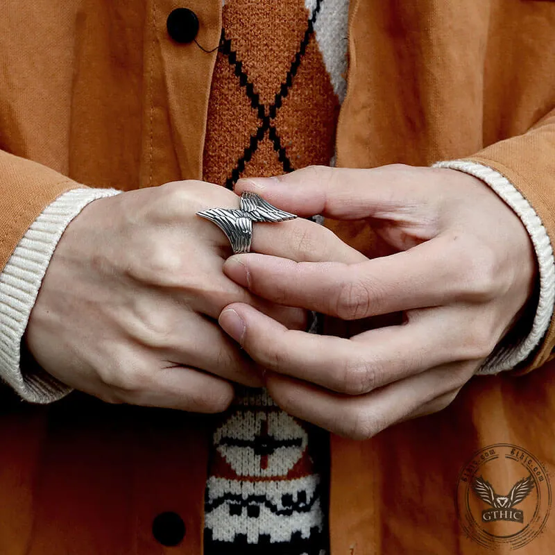 Angel Descends Wings Stainless Steel Ring sold by GTHIC product image thumbnail 2