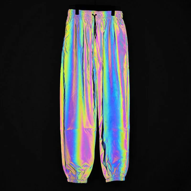 Black Reflective Colorful Joggers sold by GTHIC
