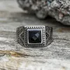 Black Stone Stainless Steel Spot Ring sold by GTHIC
