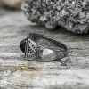 Black Stone Stainless Steel Spot Ring sold by GTHIC