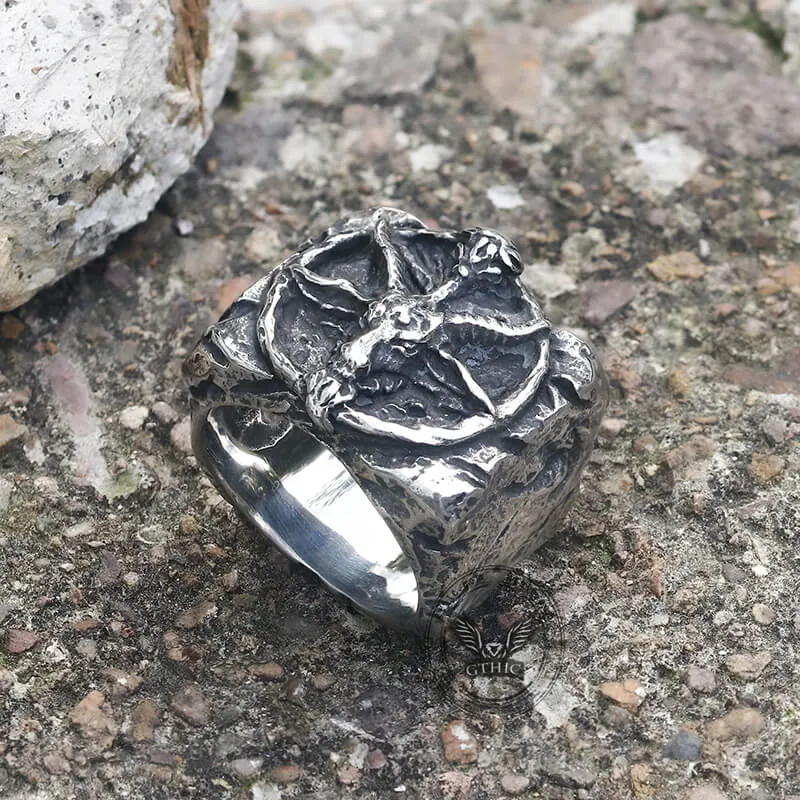 Baphomet Goat Stainless Steel Satan Ring sold by GTHIC product image thumbnail 5