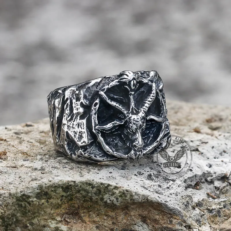 Baphomet Goat Stainless Steel Satan Ring sold by GTHIC product image thumbnail 3
