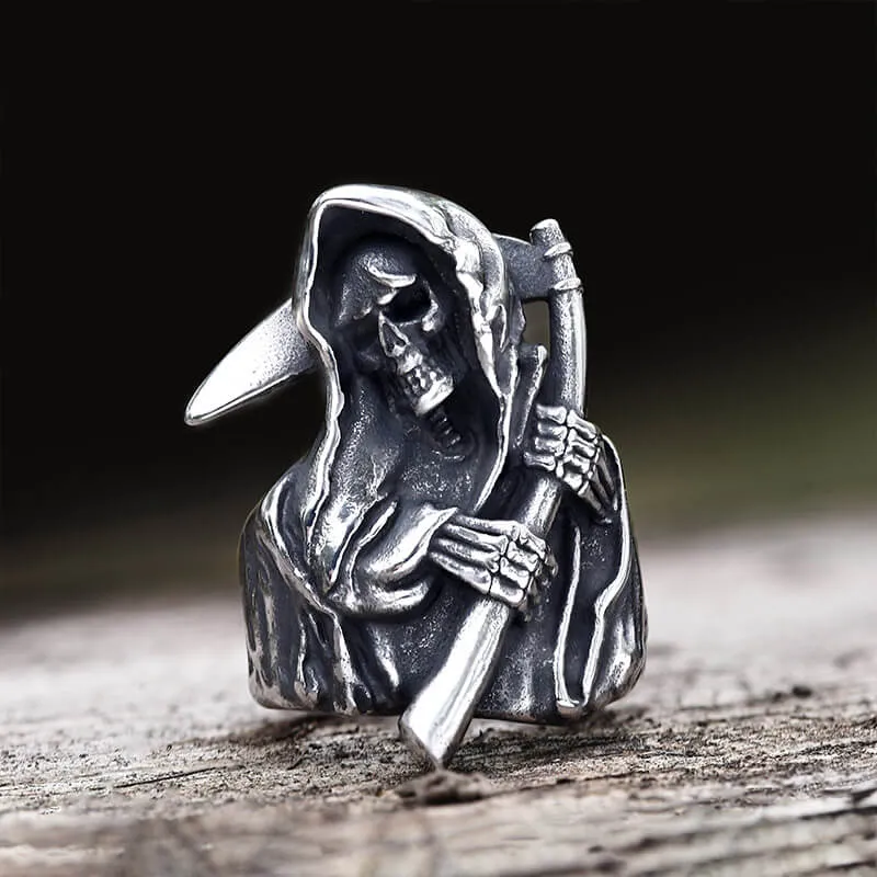 Death Reaper Stainless Steel Skull Ring sold by GTHIC