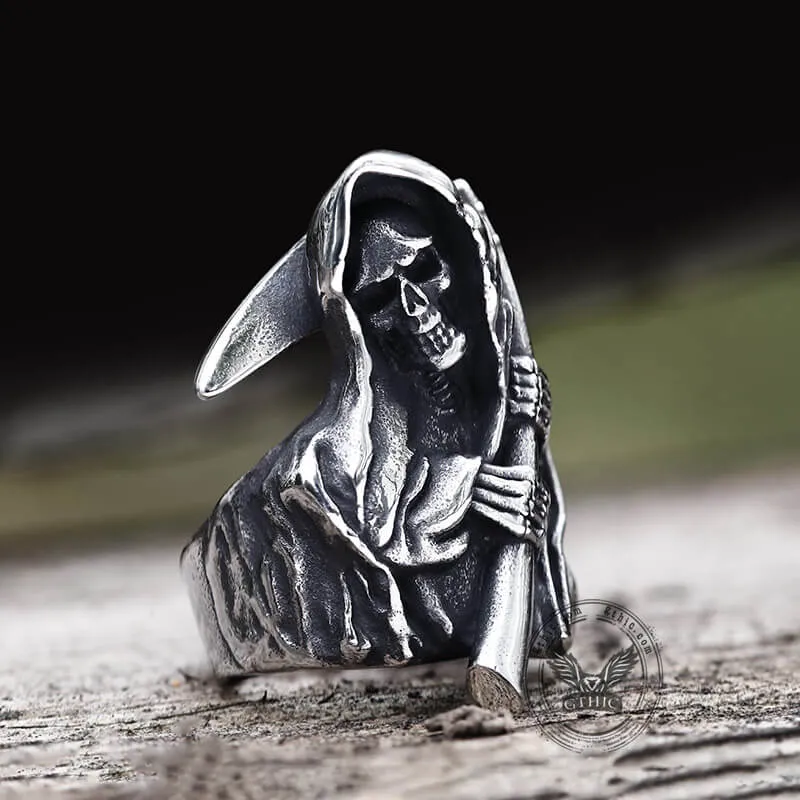 Death Reaper Stainless Steel Skull Ring sold by GTHIC product image thumbnail 4