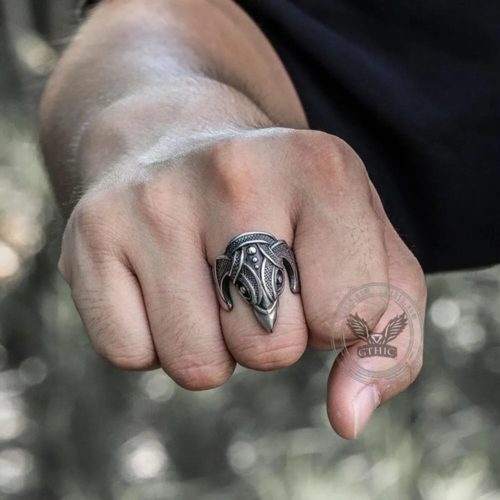 Battle Raven Stainless Steel Viking Ring sold by GTHIC product image thumbnail 2