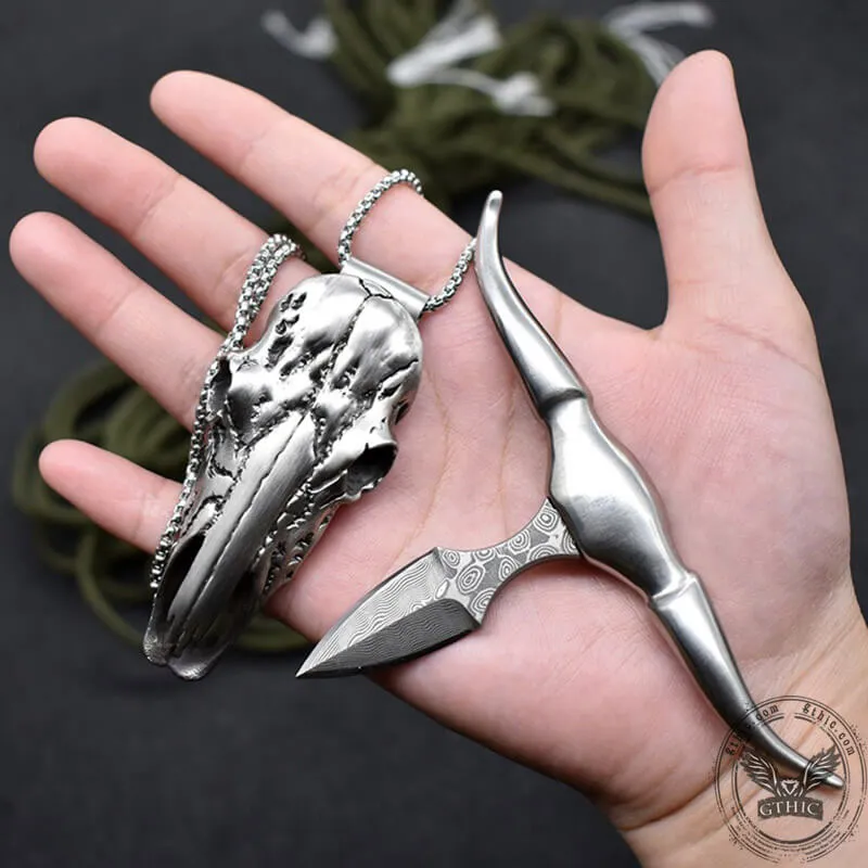 Bull Head Multi Tool Damascus Necklace sold by GTHIC product image thumbnail 2