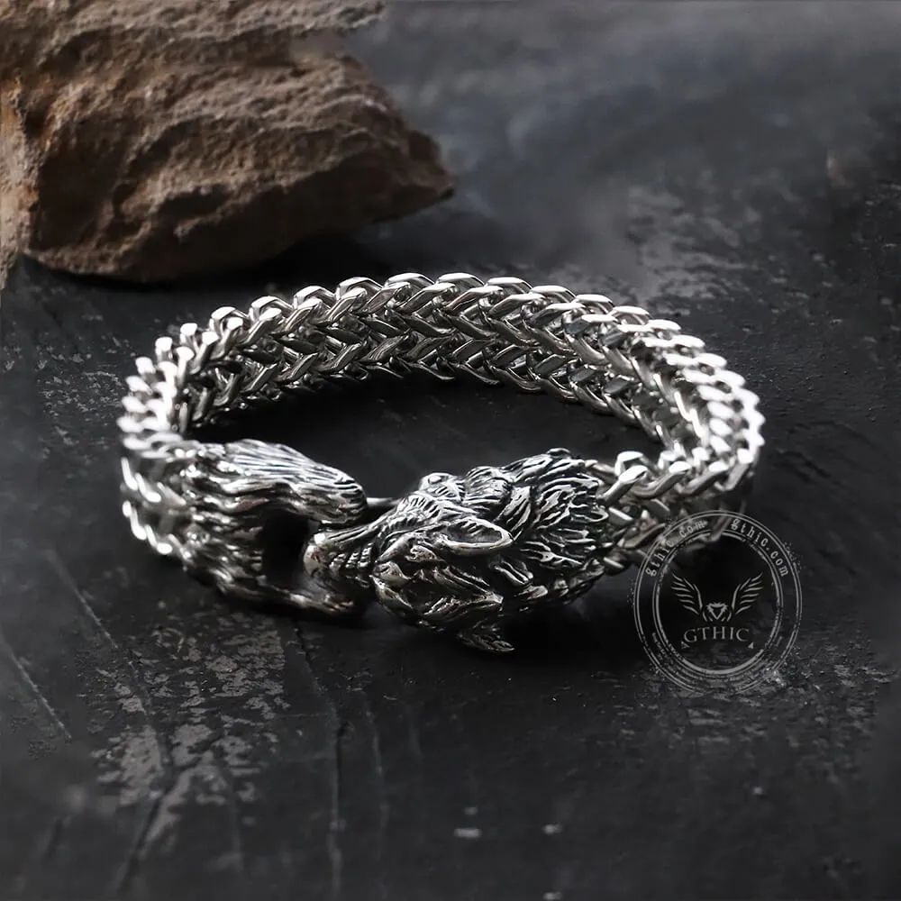 Tail-biting Wolf Stainless Steel Bracelet sold by GTHIC product image thumbnail 4