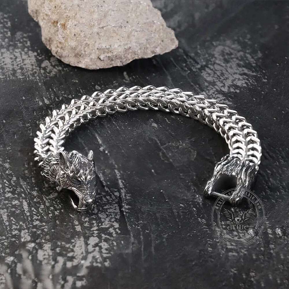 Tail-biting Wolf Stainless Steel Bracelet sold by GTHIC product image thumbnail 3