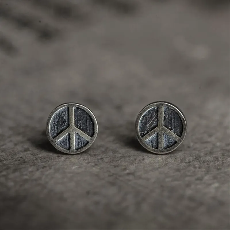 The Peace Symbol Sterling Silver Stud Earrings sold by GTHIC