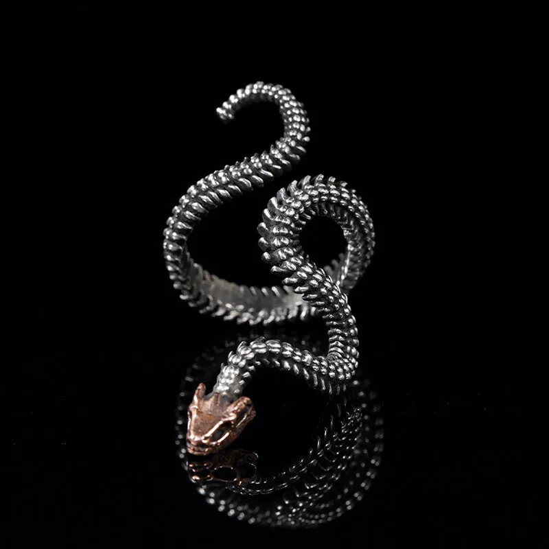 Snake Skeleton Sterling Silver Animal Ring sold by GTHIC product image thumbnail 5