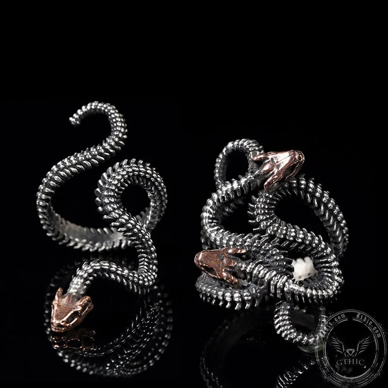 Snake Skeleton Sterling Silver Animal Ring sold by GTHIC
