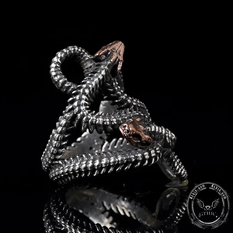 Snake Skeleton Sterling Silver Animal Ring sold by GTHIC product image thumbnail 4
